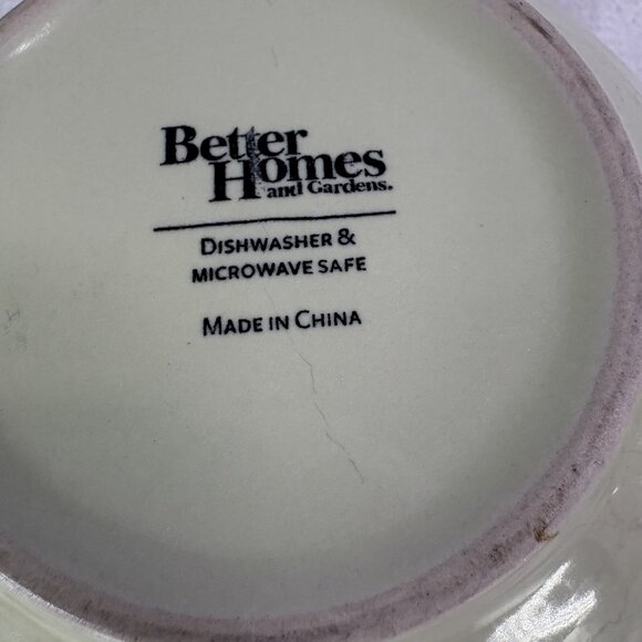 Better Homes & Gardens MEDALLION Green Emboss Scroll Bead Soup Cereal Bowl Set 2 - Picture 9 of 16